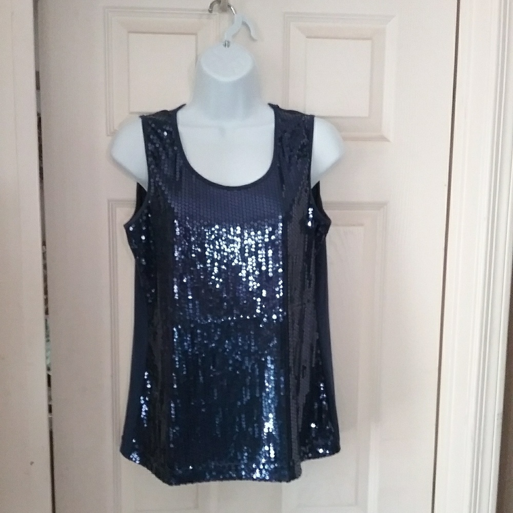 Blue Sequin Top